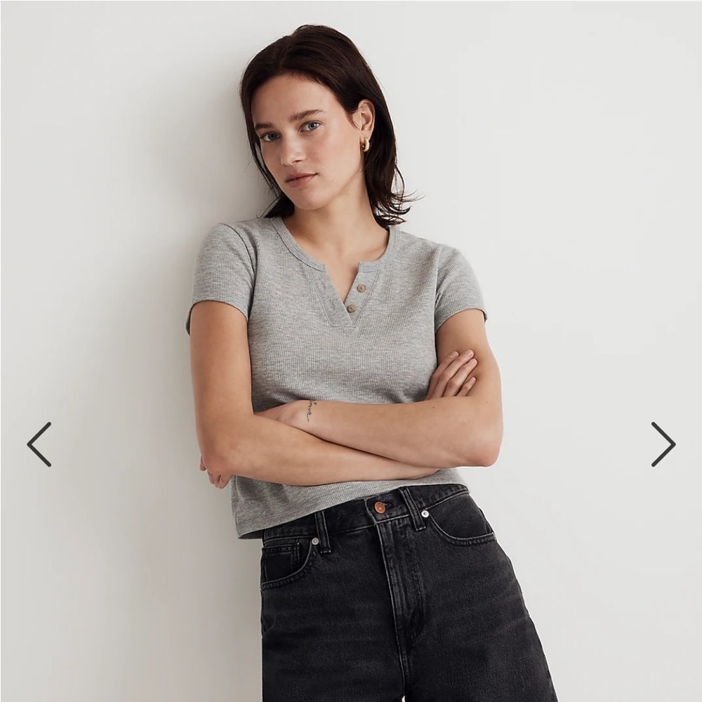 NWT Madewell Split-Neck Henley Tee